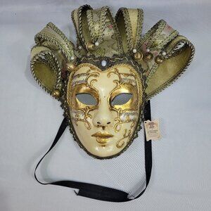 Vintage La Maschera del Galeone Hand Painted 12" Mask Italy Original Venezia